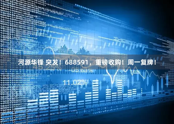 河源华锋 突发！688591，重磅收购！周一复牌！
